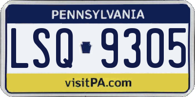 PA license plate LSQ9305