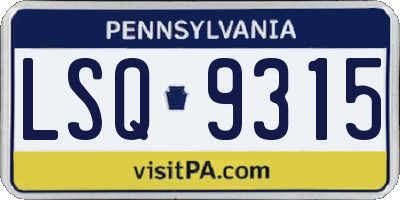 PA license plate LSQ9315