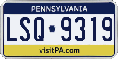 PA license plate LSQ9319