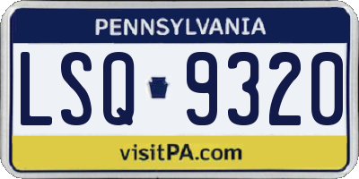 PA license plate LSQ9320