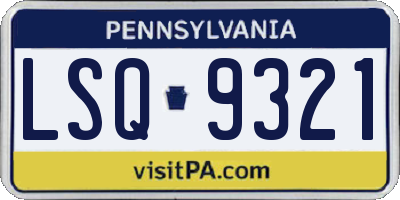 PA license plate LSQ9321
