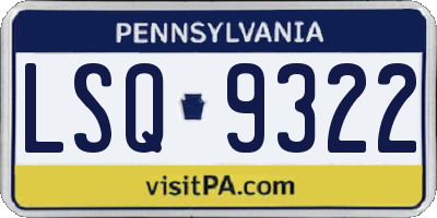 PA license plate LSQ9322
