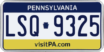 PA license plate LSQ9325
