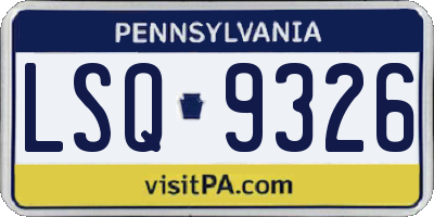 PA license plate LSQ9326