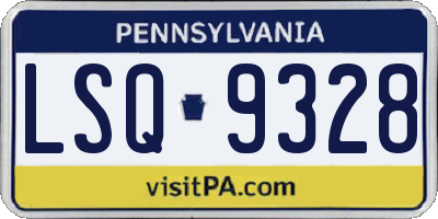 PA license plate LSQ9328