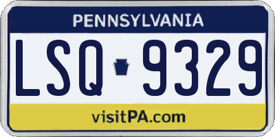 PA license plate LSQ9329