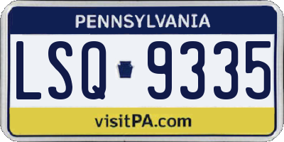 PA license plate LSQ9335