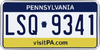 PA license plate LSQ9341