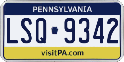 PA license plate LSQ9342