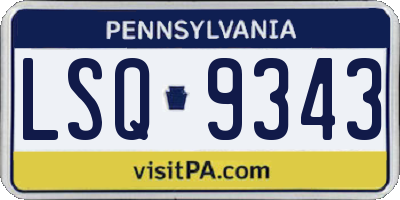 PA license plate LSQ9343
