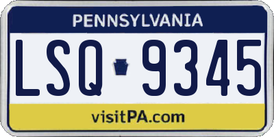 PA license plate LSQ9345