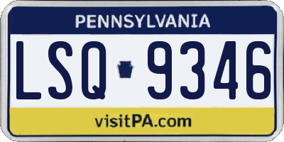PA license plate LSQ9346
