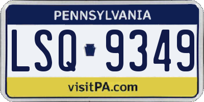 PA license plate LSQ9349
