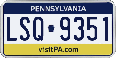 PA license plate LSQ9351