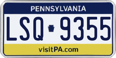 PA license plate LSQ9355