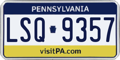 PA license plate LSQ9357