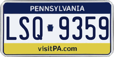 PA license plate LSQ9359