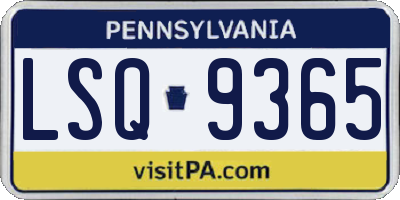 PA license plate LSQ9365