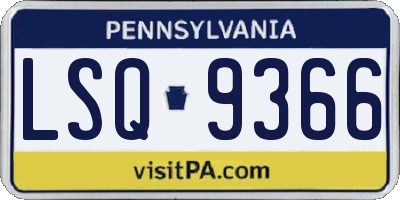 PA license plate LSQ9366