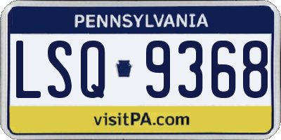 PA license plate LSQ9368