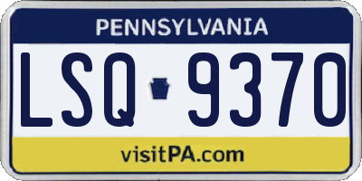 PA license plate LSQ9370