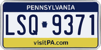 PA license plate LSQ9371