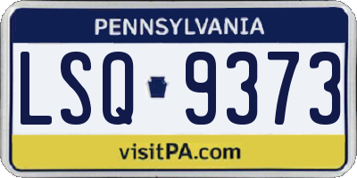 PA license plate LSQ9373