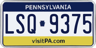 PA license plate LSQ9375