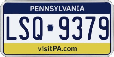 PA license plate LSQ9379