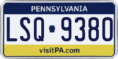 PA license plate LSQ9380