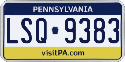 PA license plate LSQ9383