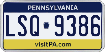 PA license plate LSQ9386