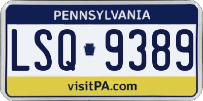 PA license plate LSQ9389