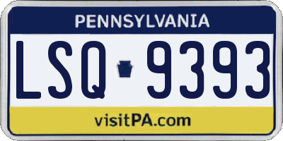 PA license plate LSQ9393