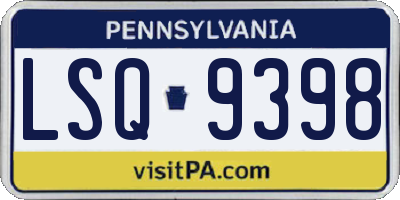 PA license plate LSQ9398