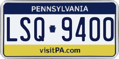 PA license plate LSQ9400