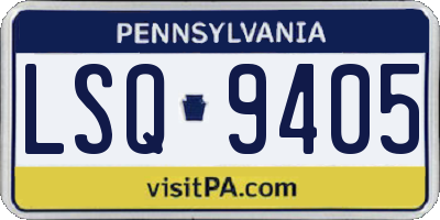 PA license plate LSQ9405