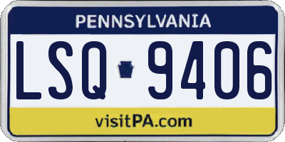 PA license plate LSQ9406