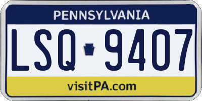 PA license plate LSQ9407