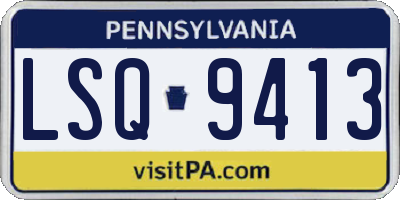PA license plate LSQ9413