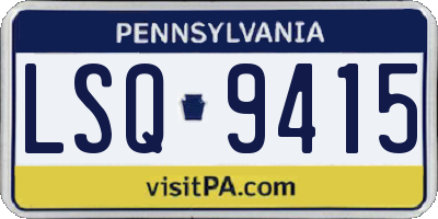 PA license plate LSQ9415