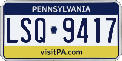 PA license plate LSQ9417