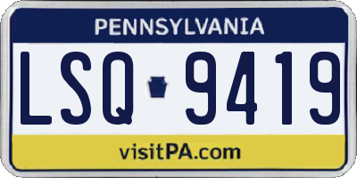 PA license plate LSQ9419