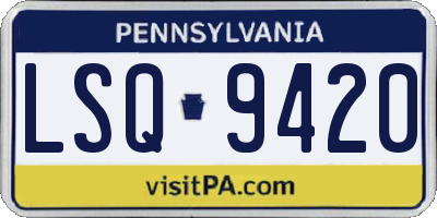 PA license plate LSQ9420