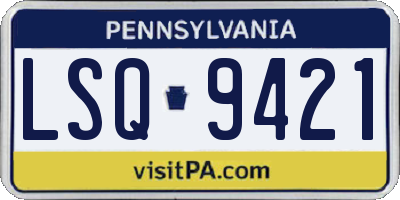 PA license plate LSQ9421