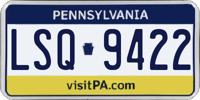 PA license plate LSQ9422