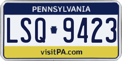 PA license plate LSQ9423
