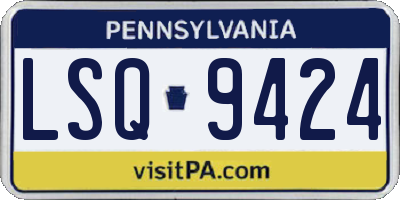 PA license plate LSQ9424
