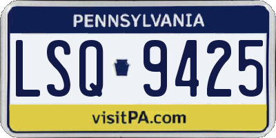 PA license plate LSQ9425