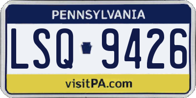 PA license plate LSQ9426